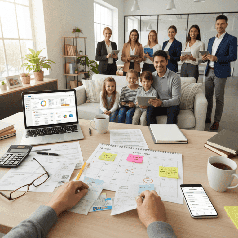 효율적인 비즈니스 팀 회의와 디지털 작업 환경.